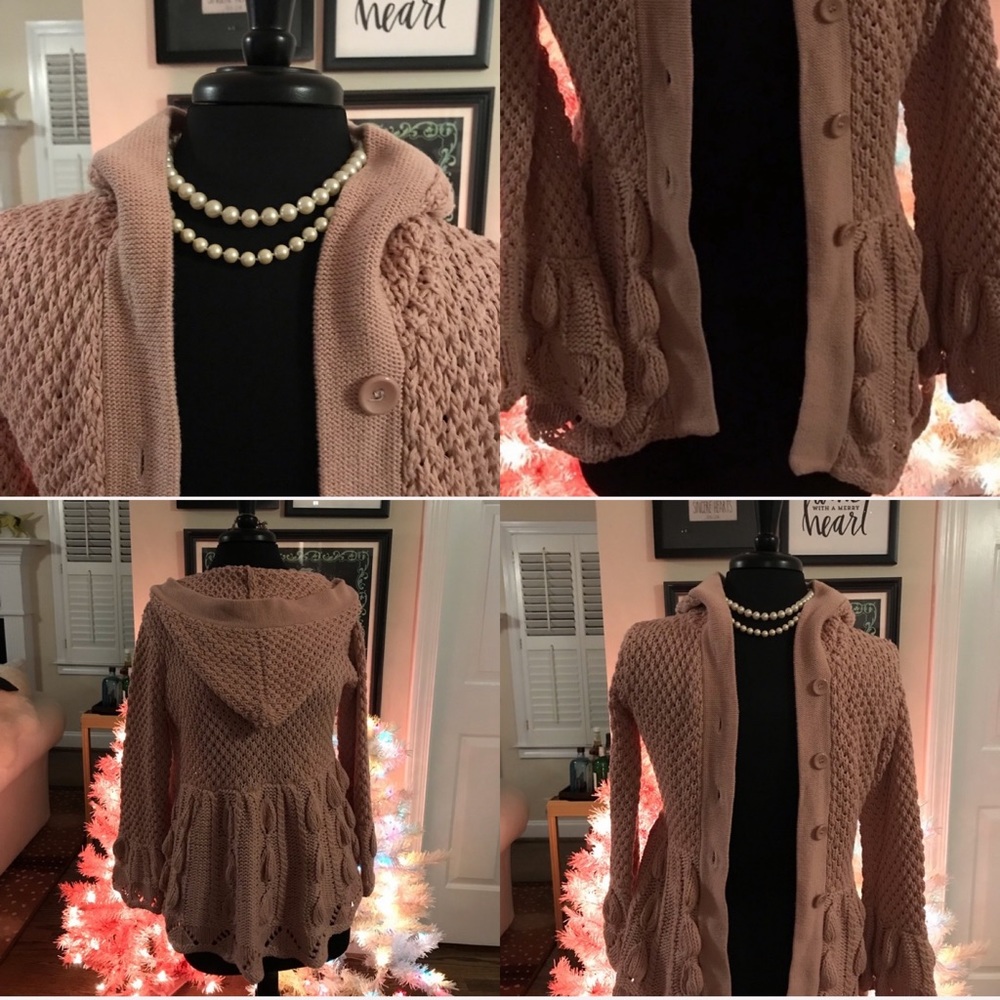 Boston Proper Dusty Pink cardigan hoodie sweater size Small - Picture 10 of 15